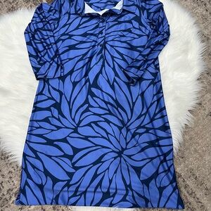 Vineyard Vines Shirt Dress Women's Printed Sankaty Margo Blue Medium
